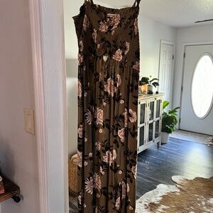 American Eagle Outfitters Olive Floral Dress